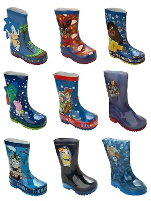 £8.99 • Buy Boys Official Character Wellies Wellington Rain Snow Welly Boots Kids Sizes 5-2