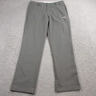 Puma Mens Golf Chino Pants Size 34 X 32 Dry Cell Performance Straight Leg Gray • $14.98