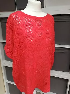 $8.57 • Buy BNWOT Damart - Ladies Size 18-20 Short Sleeved Batwing Soft Red Jumper