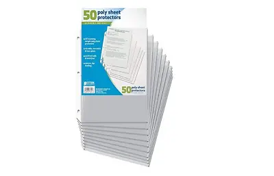 50 Sheet Protectors Document Paper Clear Sleeves Plastic Page Protect 8.5  X 11  • $8.70