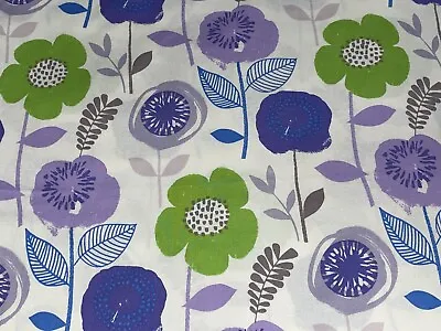 1/2 Yd Vintage Purple Green Daisy Cotton Fabric BTHY By Waverly Inspirations • $3.54