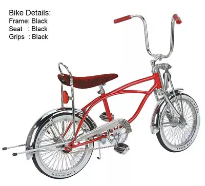 16  Vintage Lowrider Black Bicycle W/ 52 Spoke Shiny Chrome Rims & Straight Fork • $943.95