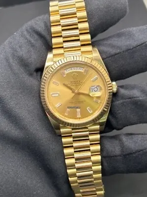 Rolex Day-Date 228238 Gold President Bracelet With Gold Bezel • $38000