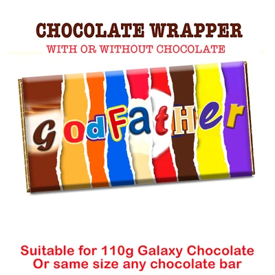 £4.39 • Buy Godfather Chocolate Bar Wrapper For Baby Christening Baptism Inviting Godparents