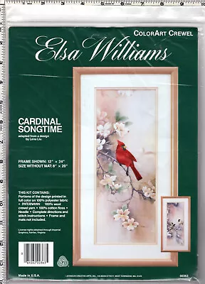  Cardinal Songtime  Elsa Williams Johnson Creative Arts ColorArt Crewel # 00363 • $17.99