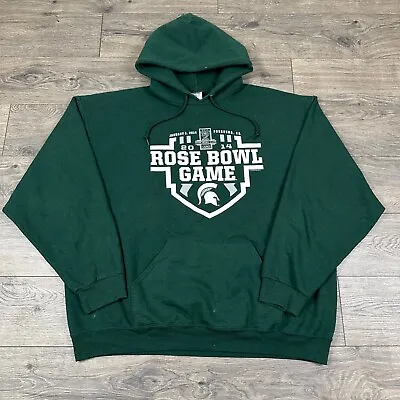 Vintage Michigan State University Sweatshirt Adult 2XL Green Rose Bowl 2014 • $21.95