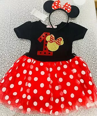 Baby Girl First Birthday Minnie Mouse Outfit 2 Pcs For Cake Smash Photoshoot • $39.99