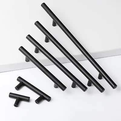 Black Modern Cabinet Handles T Bar Stainless Steel Kitchen Drawer Cabinet Pulls • $5.50