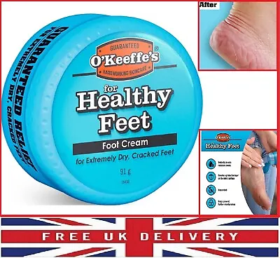 O'keeffe's Healthy Feet Foot Cream Cracked Split Skin Non-greasy O Keefes Tub • £8.98