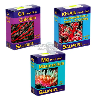 Salifert Test Kit Set Marine Reef Saltwater Coral Aquarium Fish Tank Kh Mg Ca • £35.99