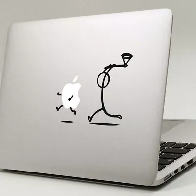 STICKMAN CHASING MacBook Decal Sticker Fits All MacBook Models • £3.99