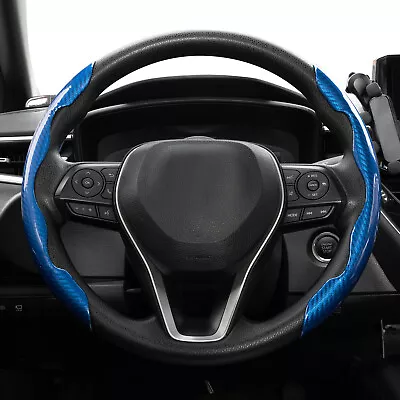 Universal 38cm Carbon Fiber Look Car Steering Wheel Cover Booster Trim Anti-Slip • $15.49