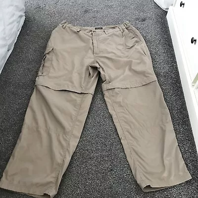 Craghoppers Mens Zip Off Leg Trousers Size 38 Short Fawn/ Light Brown • £12