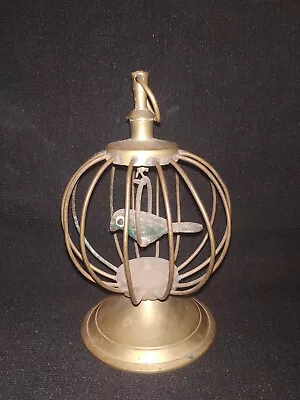 Vintage Indian Brass Ethnic Mini Bird Cage Show Piece Decorative Collectible • $78