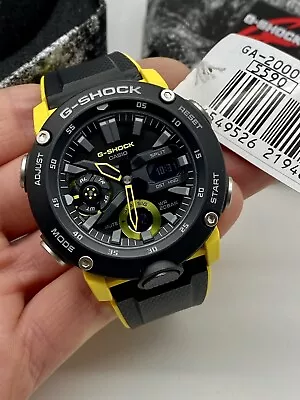 Casio G-shock Ga2000 - 1a9er Carbon Core Guard Yellow & Black Mens Watch Strap • $111.17