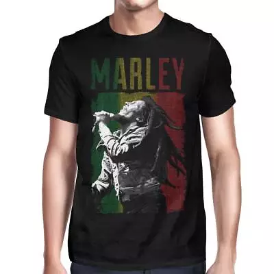 Vintage Bob Marley Cotton Black T-Shirt 3B7757 • $18.99