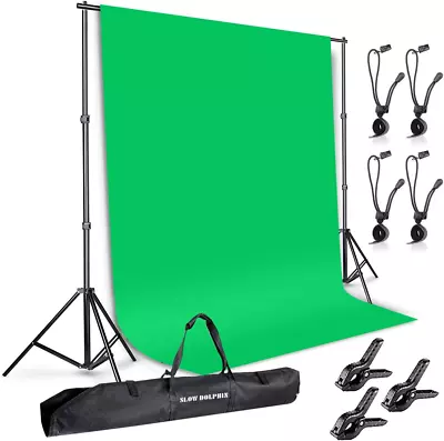 Photo Background Support System With Backdrop Stand Kit 100% Pure Muslin 6.5 Ft • $88.45