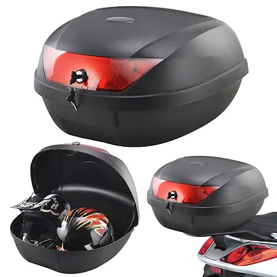 52L 2 Helmet Motorcycle Top Back Box Luggage Storage Motorbike Moped Universal • $47.95