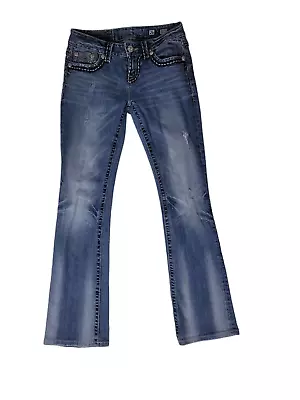 Miss Me Jeans 26x32 Easy Boot Denim Pants Style JE1053EX Button Flap Bk Pockets • $25