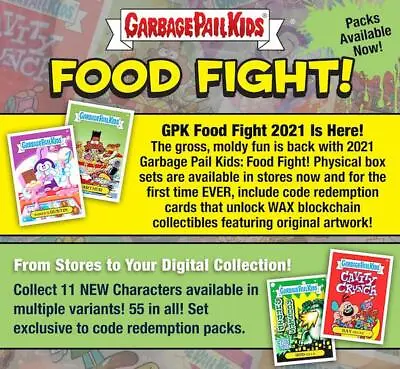 2021 Garbage Pail Kids Food Fight GPK Series 1 Base + Parallels U Pick/Choose • $1.72