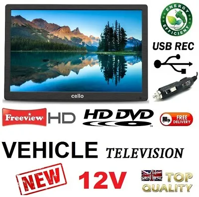 £155 • Buy 12v Rechargeable Freeview TV 14  Screen Camping Motorhome Self Build Camper 240v