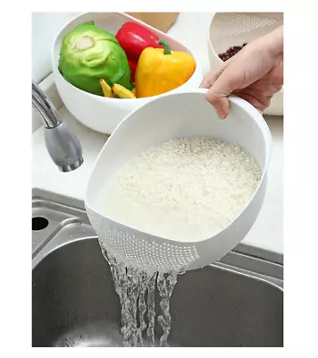 Filter Strainer Drainer Colander Rice Washing Drain Basket Fruit Vegetable Sieve • £3.25