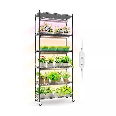 Barrina Plant Stand With Grow Lights For Indoor Plants 6-Tier Metal Plant Sh... • $211.99