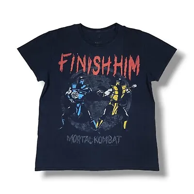 Mortal Kombat Klassic Scorpion Subzero Finish Him Black T-Shirt Men's Size L • $8.99