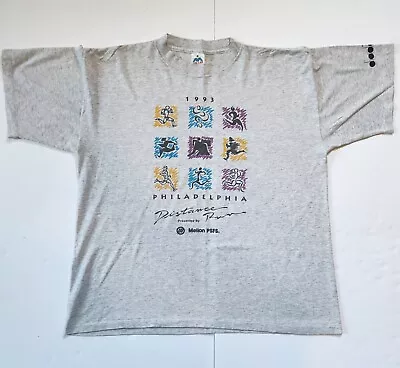 Vintage 1993 Philadelphia Distance Run Art T Shirt Size Men's L / XL • $19.95