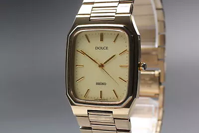 Vintage [Exc+5] SEIKO Dolce 8N41-5140 Tungsten Quartz Gold Men Watch From JAPAN • $129.99