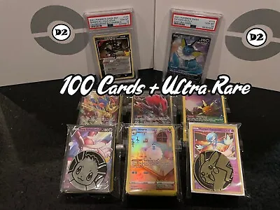 $12.59 • Buy Pokemon Bulk Lot 100 Cards! Rares, Reverses & One Guaranteed Ultra Rare + MORE!