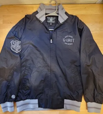 G-Unit 50Cent Track Jacket Mens XL  Black Silver Full Zip Streetwear Hip Hop 👌 • $32.47