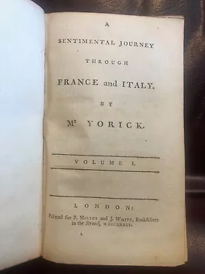 A Sentimental Journey Through France And Italy By Mr. Yorick. • $175