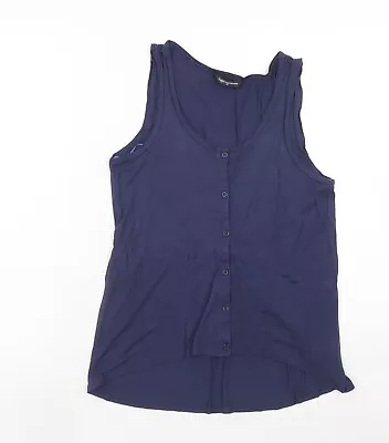 Internacionale Womens Blue Viscose Basic Tank Size 12 Round Neck • £5.50