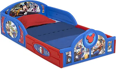 Plastic Sleep And Play Toddler Bed Disney Mickey Mouse For Little Kids Boy Girl • $90.43