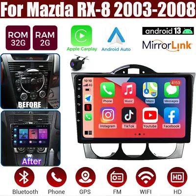 For 2003-2008 Mazda Rx-8 Android 13 Car Carplay Radio Stereo Gps Navigation 32g • $136