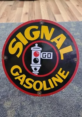 Signal Gasoline Vintage Advertising Gas Oil Pump Porcelain Sign • $19