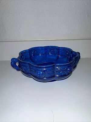 Vintage Jeannette Aztec Rose Bowl Blue • $10