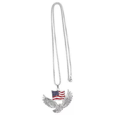 Eagle Necklace Eagle Pendant Gift Men Jewelry Cool American Flag Eagle Necklace • £6.85