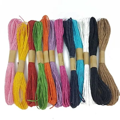 10 Metre Roll Of Paper Raffia Cord Craft Twine Rope String Craft DIY Scrapbook • £2.39