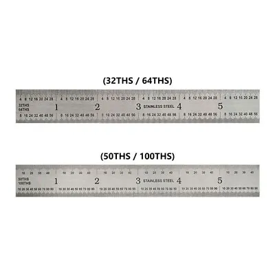 6-Inch Precision 16R Rigid Stainless-Steel Ruler - (1/50  1/100  1/32  1/64 ) • $9.84