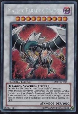 Yugioh! Malefic Paradox Dragon - Secret Rare Limited Edition - Ymp1-en007 Nm • $5.99