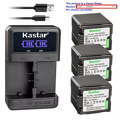 Kastar Battery LCD Dual Charger For Panasonic VW-VBG260 V-GS320 PV-GS500 Camera • $9.99