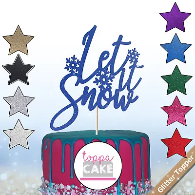 £2.99 • Buy Let It Snow Cake Topper Snowflakes Design Christmas Toppers Holiday Decoration