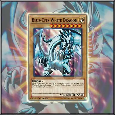 YuGiOh BLUE-EYES WHITE DRAGON | KAIBA'S DECK ▪️ VERY RARE ▪️ 1ST EDITION 💎 • $5