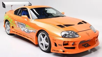 FAST FURIOUS SUPRA ORANGE WALL ART COVERING 30x20 Inch Canvas Framed UK SELLER! • £21