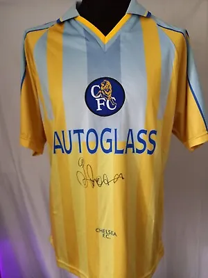 Chelsea Autoglass Yellow Away Shirt Signed Gianfranco Zola • £170