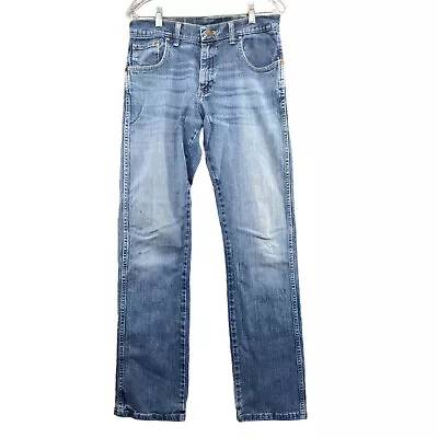 Wrangler Men's Jeans 31x34 Blue Stone Wash Denim Cotton Blend Pockets • $15