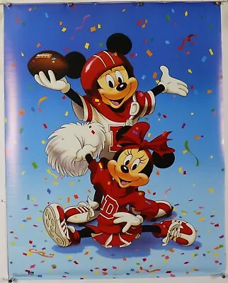 MICKEY/MINNIE Football/cheerleader Rare Vintage Poster 22.25  X 28  NOS (B549) • $18.99