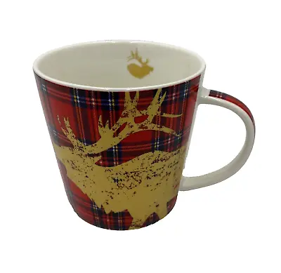 Moose Coffee Mug Christmas Cup Tartan Plaid Red Vintage Elk Reindeer By Ppd • $14.99